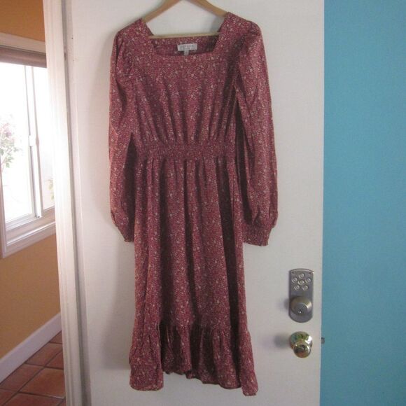 NEW! Hayden Los Angeles Womens Size S Floral Print Midi Modest Prairie Dress - Picture 6 of 14